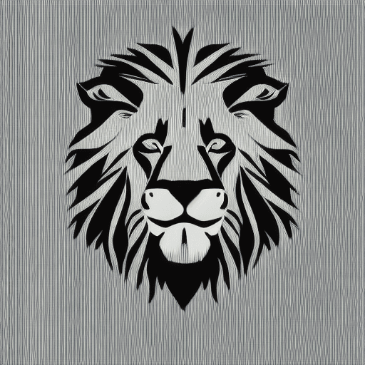 AI generated: minimal line logo of lion, vector 