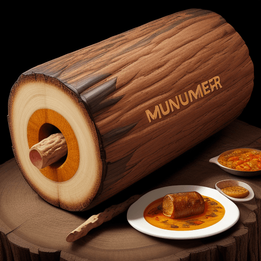 AI generated: a ultra high res, realistic log which says'curry muncher' on it