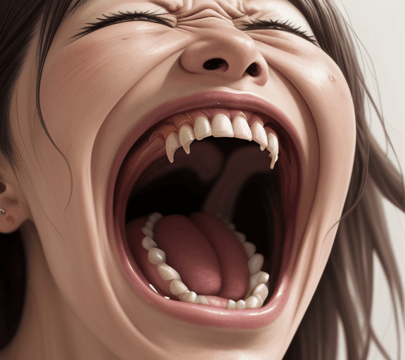 AI generated: Woman screaming, artwork by Chika Yamada, very detailed, realistic