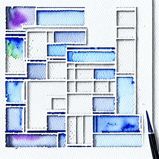 AI generated: delicate and delicate watercolor painting, several lego bricks separated laying down on white backgr...