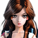AI generated: brunette woman, brown eyes, 3D anime