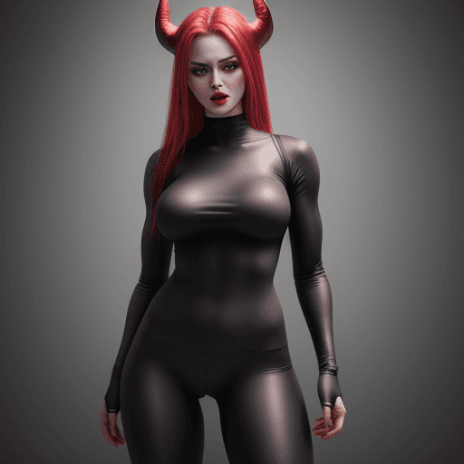 AI generated: Hyper realistic, devil, girl, tight clothing

