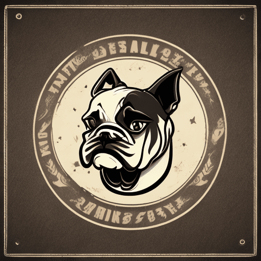 AI generated: mascot, bulldog, vector, black and white, face, logo