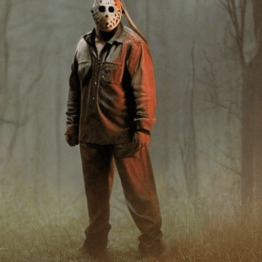 AI generated:  Jason Voorhees, known from the "Friday the 13th" horror series, epic