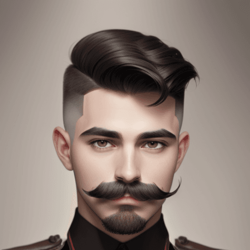 AI generated: Joseph Staline with a trendy hair cut and trendy mustache