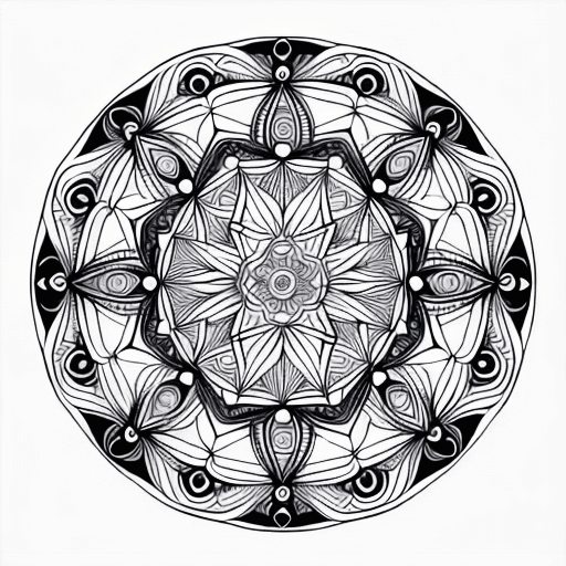 AI generated: mandala outline only lines no filling for coloring book
