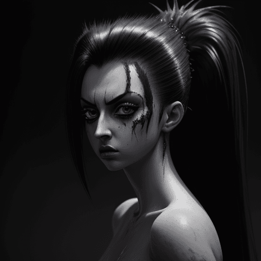 AI generated: Photo of a Priscilla Kelly, naked, dramatic light, , cinematic lighting, battered, low angle, trendi...