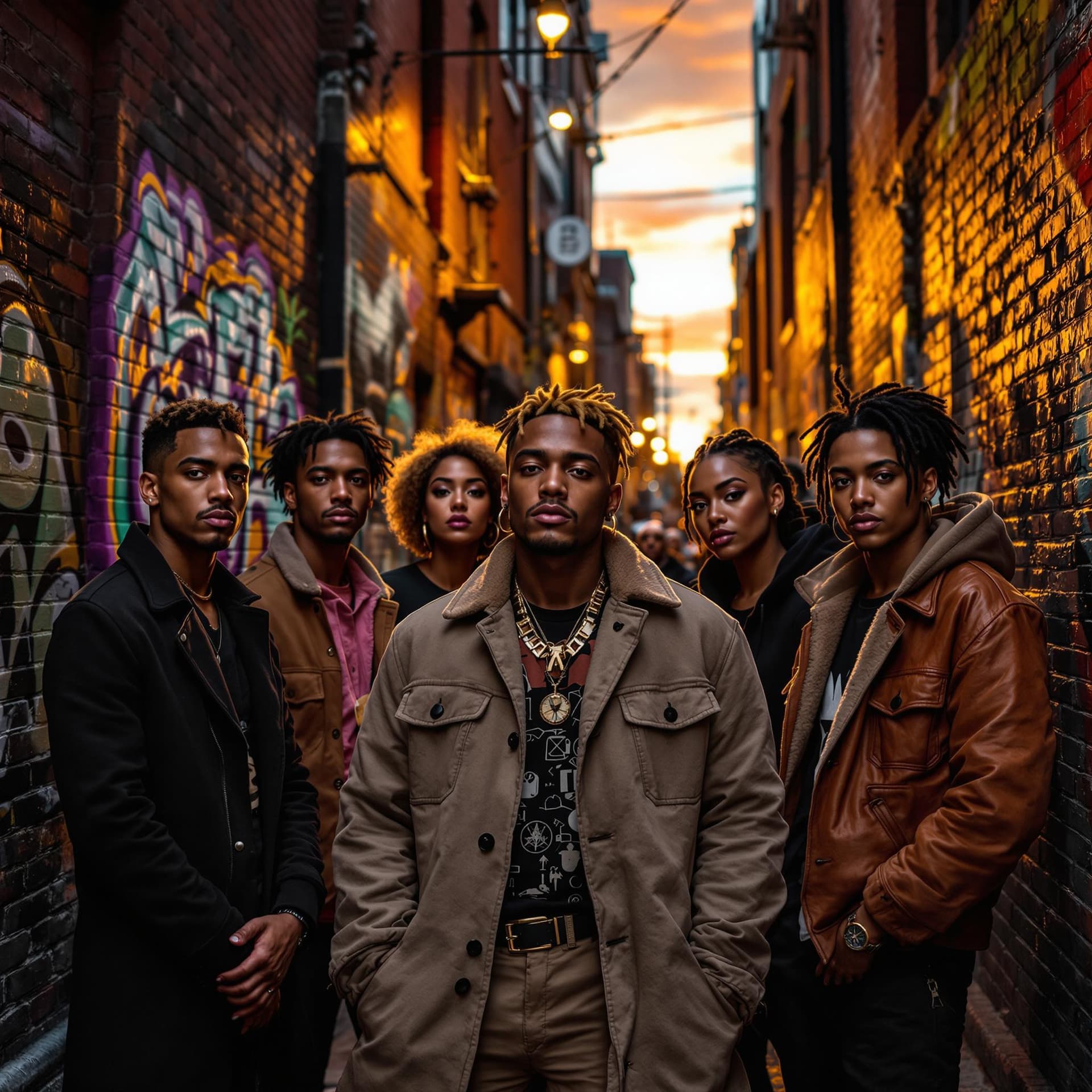 AI generated: /imagine A group of diverse, stylish, and confident creatives in their late 20s to early 30s, standi...