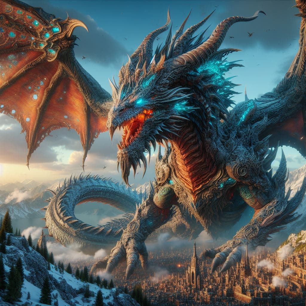 AI generated: fantasy giant deathwing dragon, photorealistic, octane render, unreal engine, hyper detailed, hdr