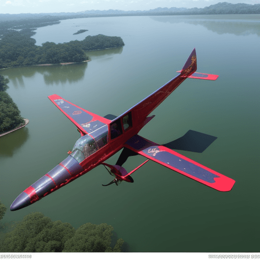 AI generated: dragon medievakl fligth on lake