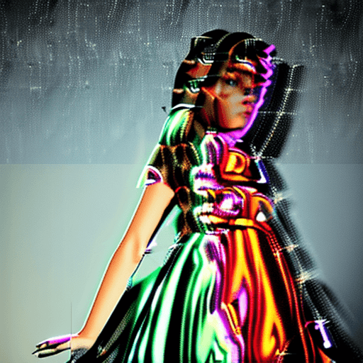 AI generated: Blond 13-year-old girl wearing an elegant top or dress at night, in the style of iconic album covers...