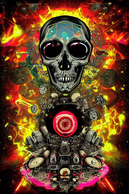 AI generated: original chaossphere font in video, sleeve, bullets, flames, art, symbol, graphics, logo, design, sy...