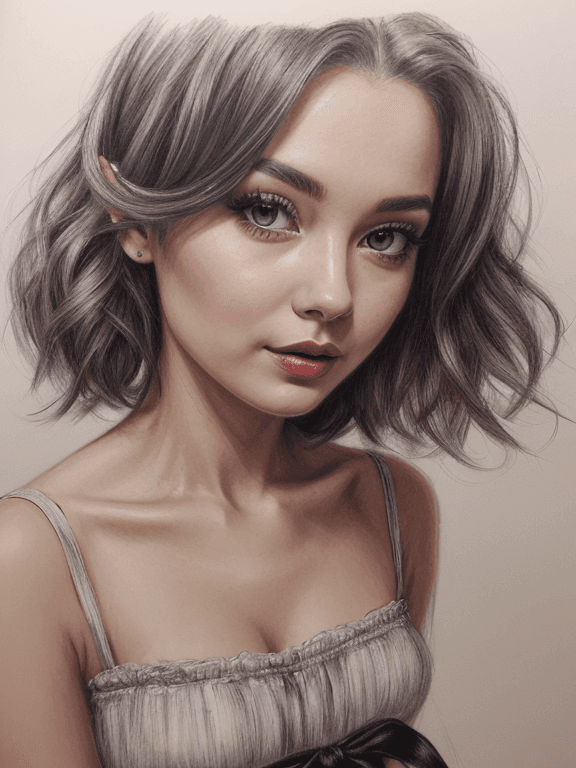 AI generated: best quality,highly detailed,black ribbon, adorable girl, westerner, blonde hair, bust,traditional_m...