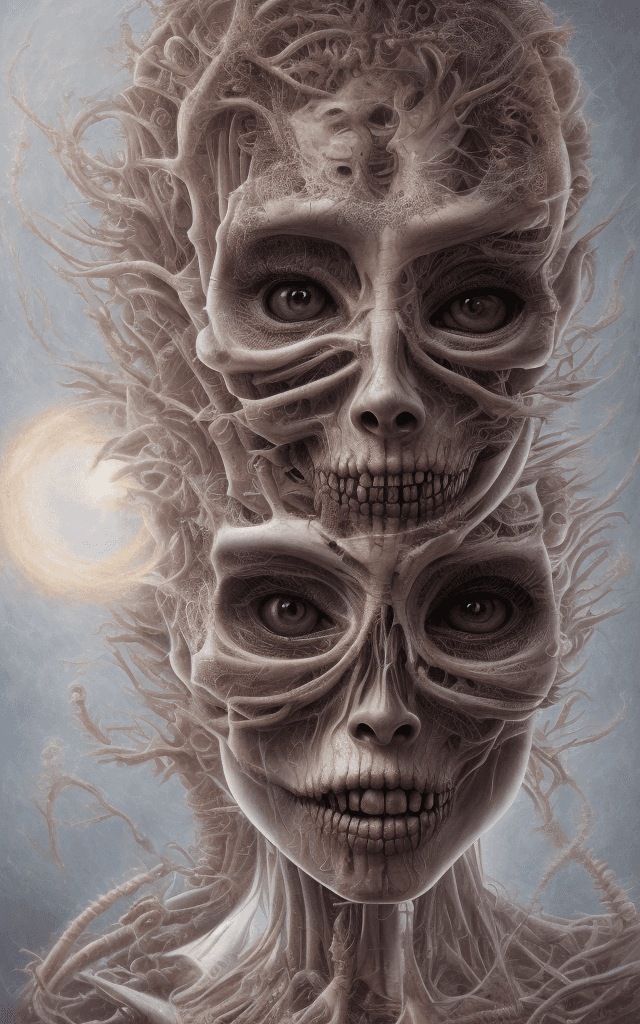 AI generated: a detailed uhd portrait of a muted blonde laser thrashed oil painting in the style of tim burton enh...