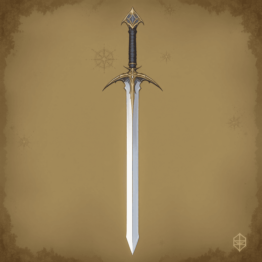 AI generated:  Image of a Rapier with the following description: “Though the name of the champion who wielded Myth...