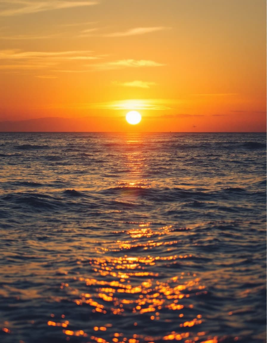 AI generated: horizon ozean wild animals sun down
