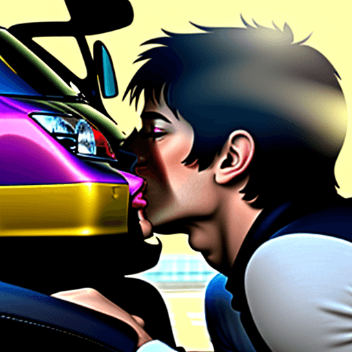 AI generated: gay cars kissing