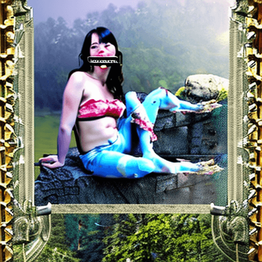 AI generated: (a outdoor picture:1.3), (a sexy girl with blue skin and the face of a korean supermodel sitting on ...