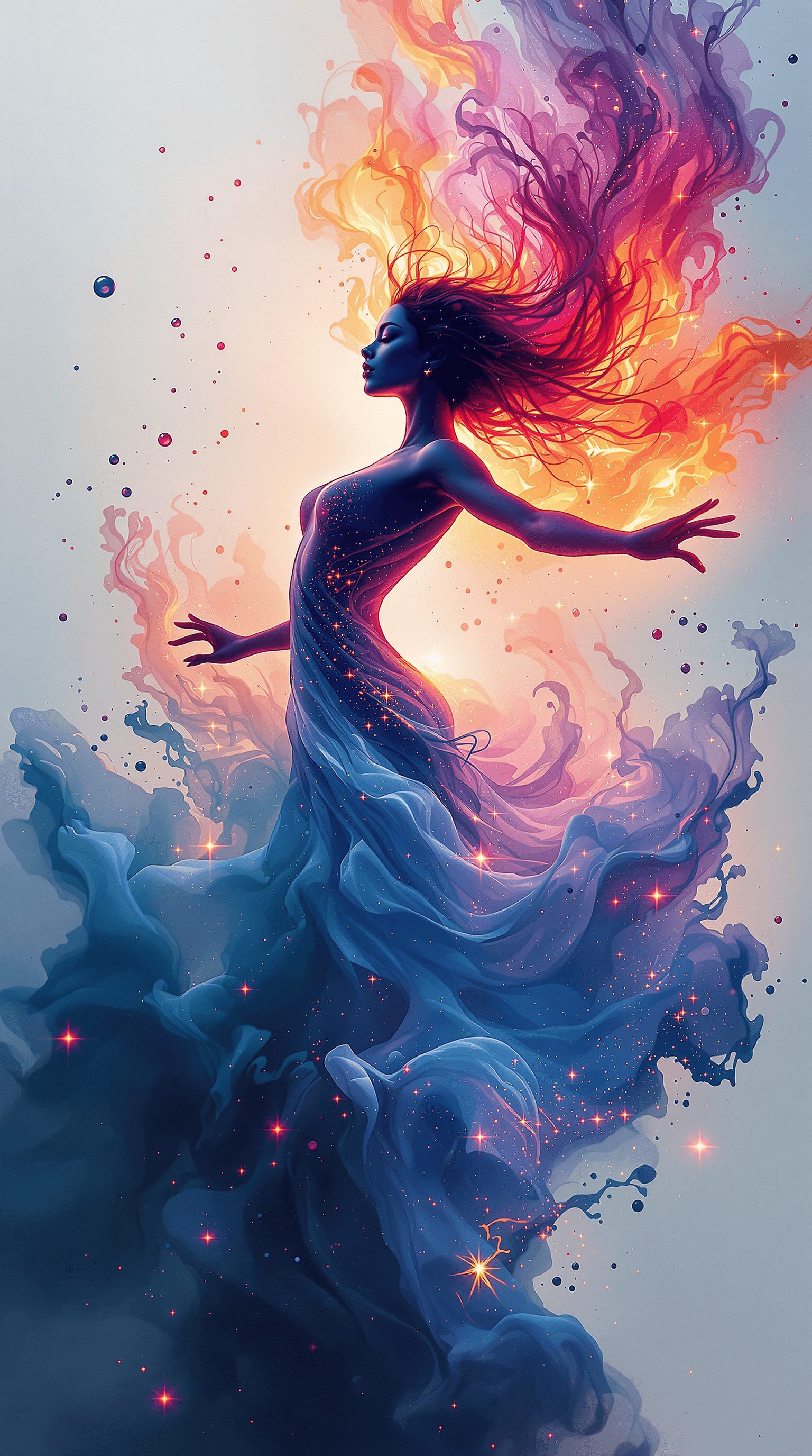 AI generated: A **breathtaking, hyper-realistic artwork** inspired by **Alberto Seveso’s fluid ink art**, depictin...