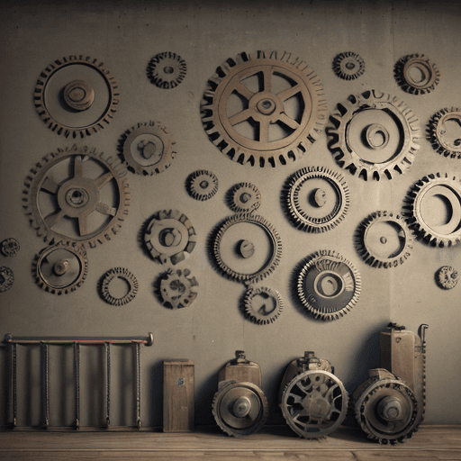AI generated: wall of contraption gears