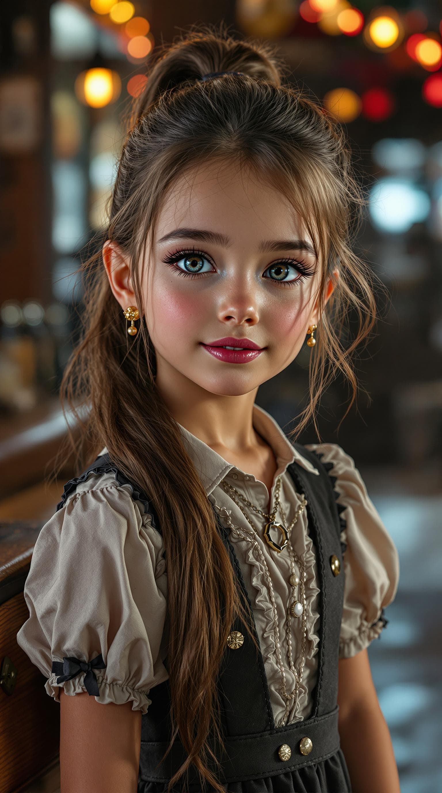 AI generated: a professional photo of a exceptionally beautiful girl in the world (age 9), (nine year old), highly...