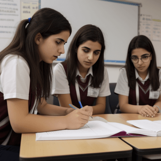AI generated: estudiantes enseñando a profesores, aula invertida