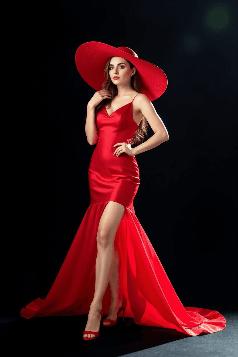 AI generated: "High-resolution full-body portrait photograph, Sony A1 50.1MP. Elegant lithe supermodel, early 20s,...