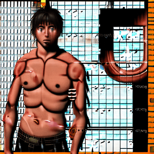 AI generated: accurate anatomy, 1girl, hair ornament, bruises, nude, sweat, crying with tears, messy hair, heavy b...
