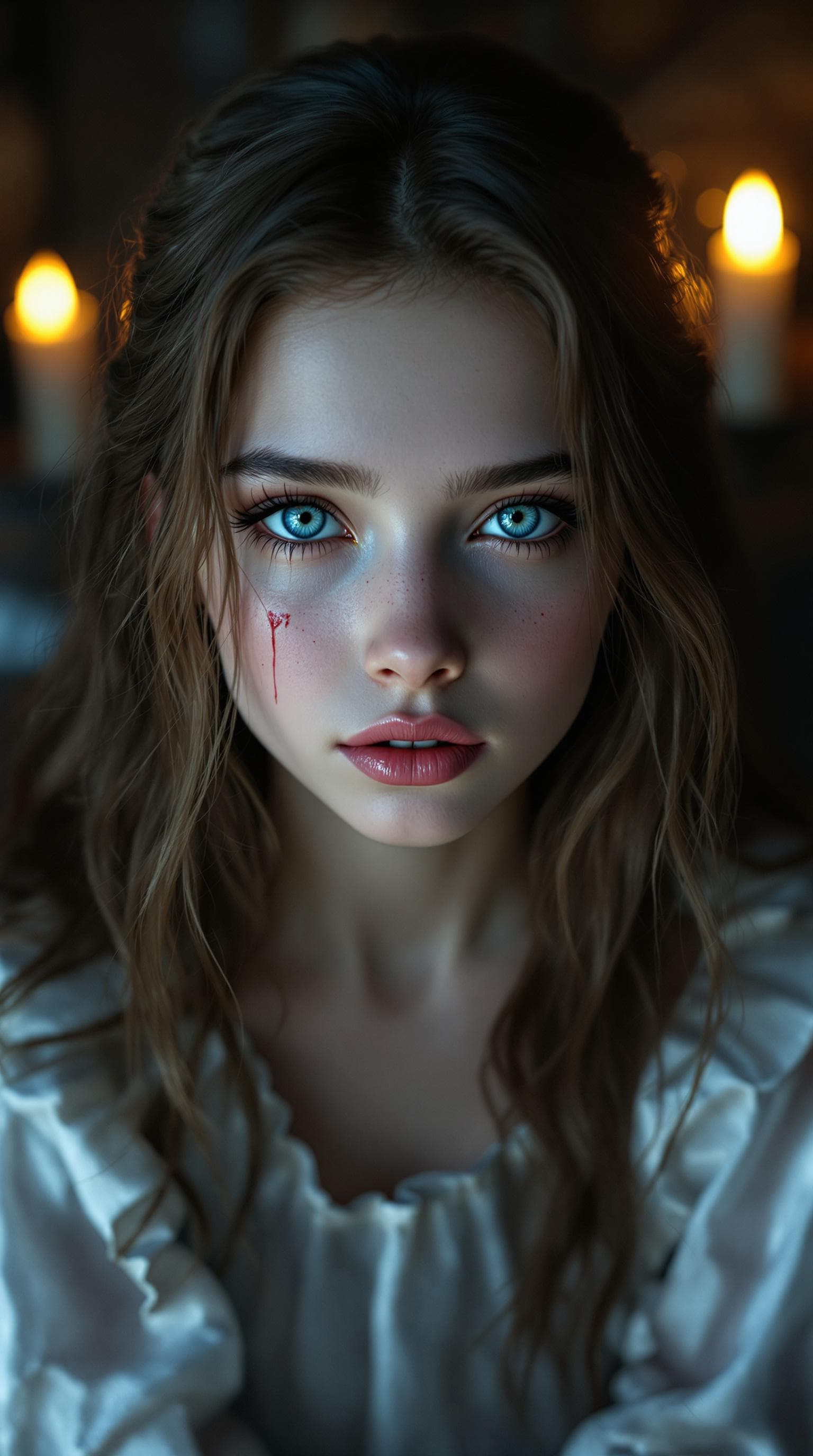 AI generated: a professional photo of a most beautiful 4th grade girl in the world, vampire, in a highly detailed,...