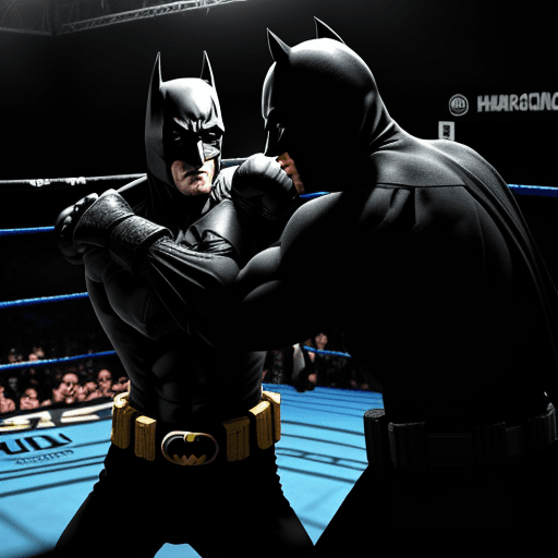 AI generated: Habib Nurmagomedov fight with batman, 4k,ultra HD 