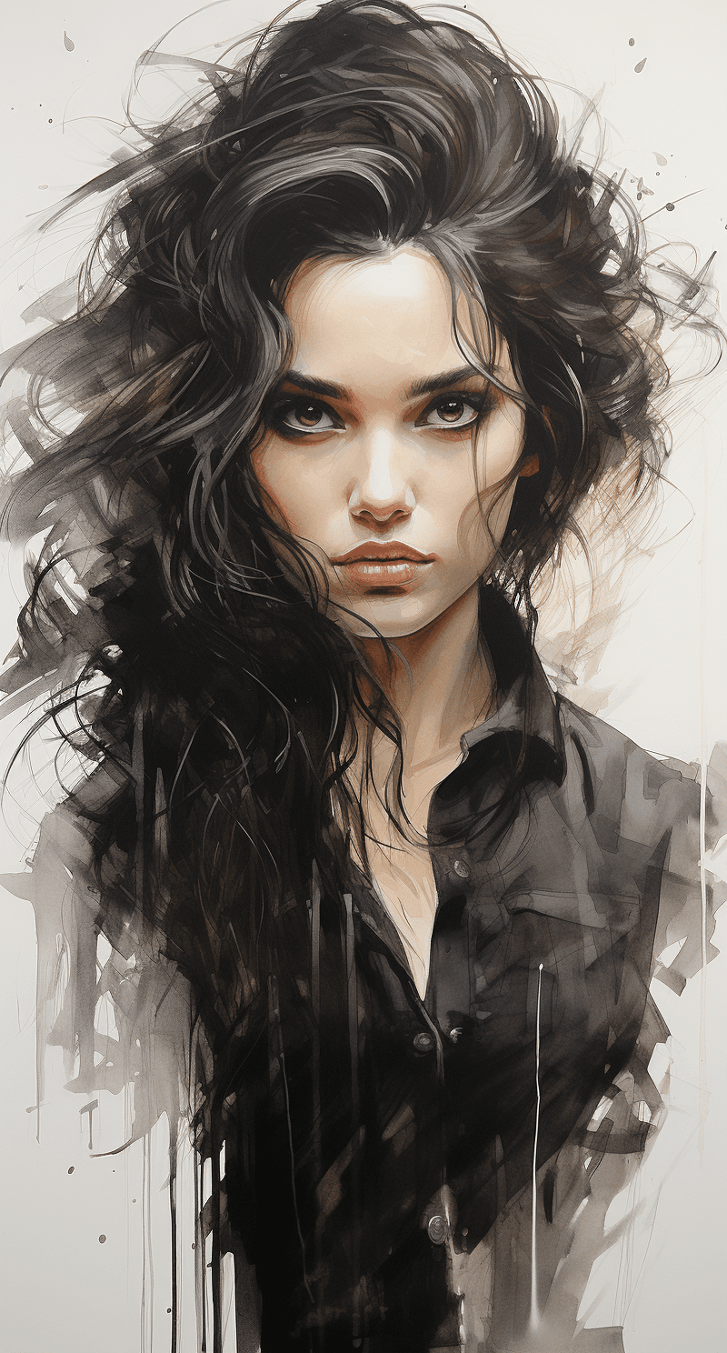 AI generated: a pencil drawing by jessica savulescu, in the style of magali villeneuve, michael garmash, raw and e...