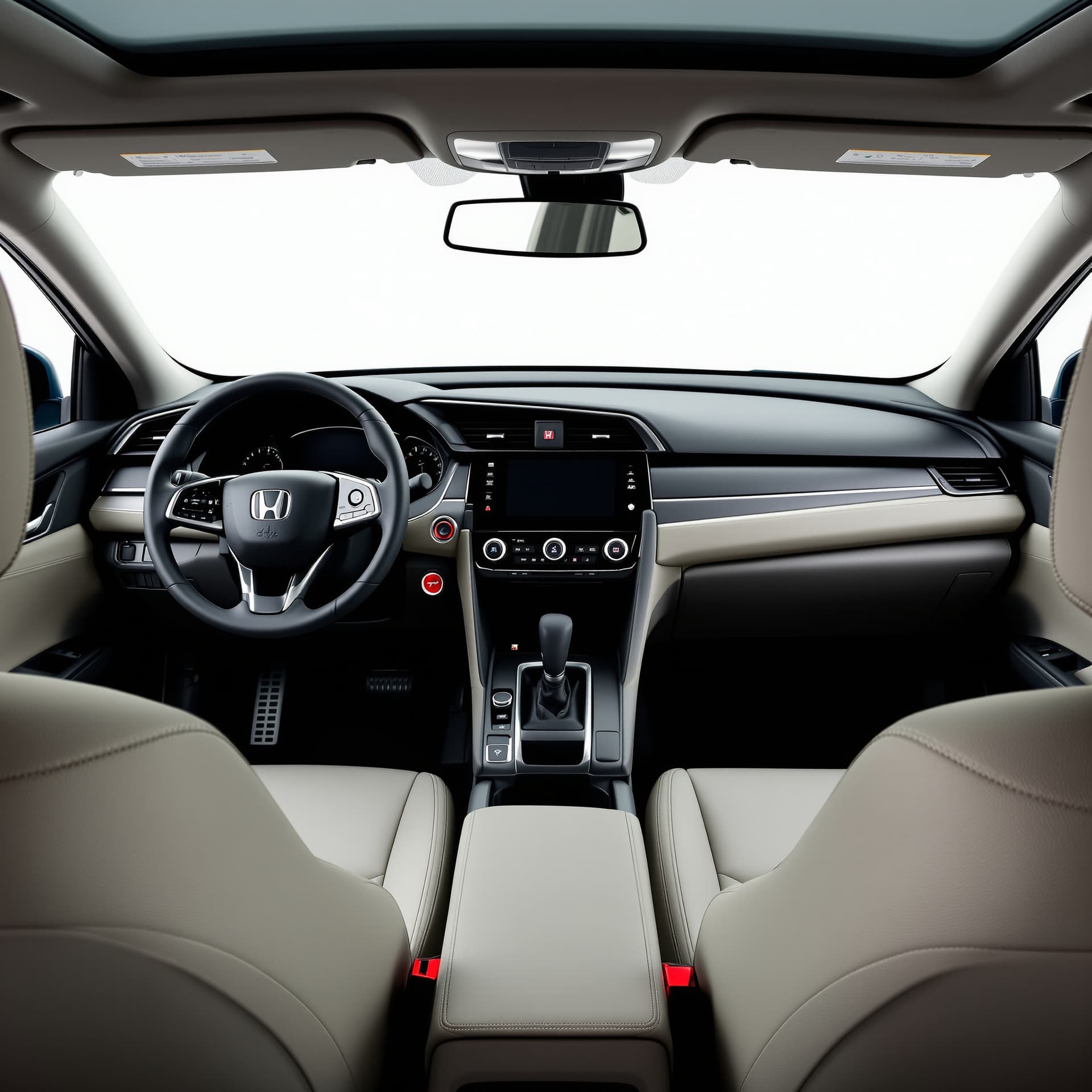 AI generated: "Honda Civic 2019 interior, dashboard and seats, ultra-detailed, realistic lighting, high-quality, l...