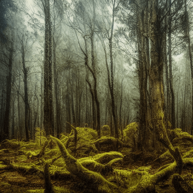 AI generated: highly detailed dramatic action film still (((()))),
magnificent forest full of detailed incredible ...