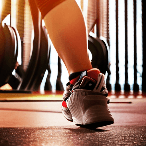 AI generated: Fit female with muscular legs, curvy glutes, at the gym. cryptic, cinematic lightning, retro, fantas...