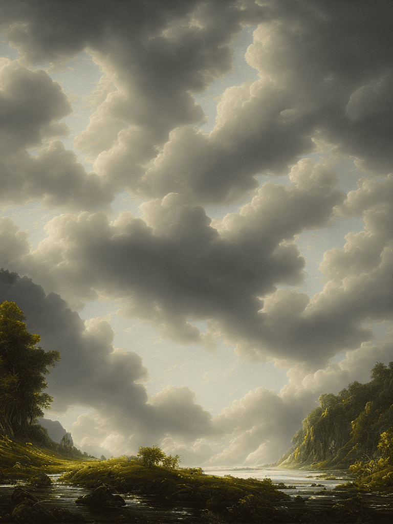 AI generated: a wide and endless mountain range on the background, covered full with lush green forests and life, ...