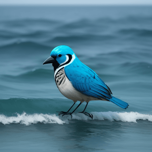 AI generated: UN PÁJARO AZUL EN EL MAR 