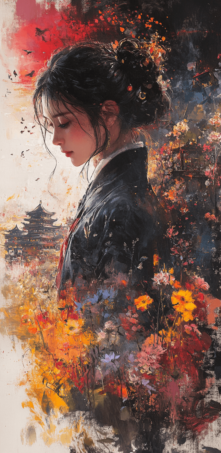 AI generated: a stunning watercolor painting on canvas of a beautiful woman, in the style of Claude Monet ::1 4 Gi...