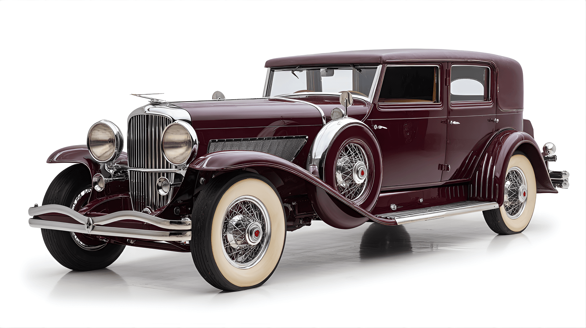AI generated: beautifully illustrated 1935 Duesenberg Model J, capturing its luxury appeal, long
wheelbase,  a wh...