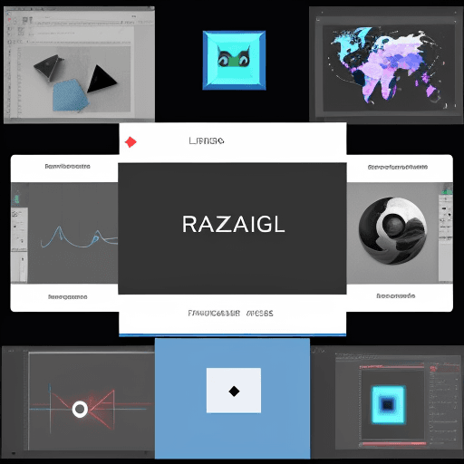 AI generated: Generate a horizontal image representing web development technologies such as Angular, Ionic, Flutte...