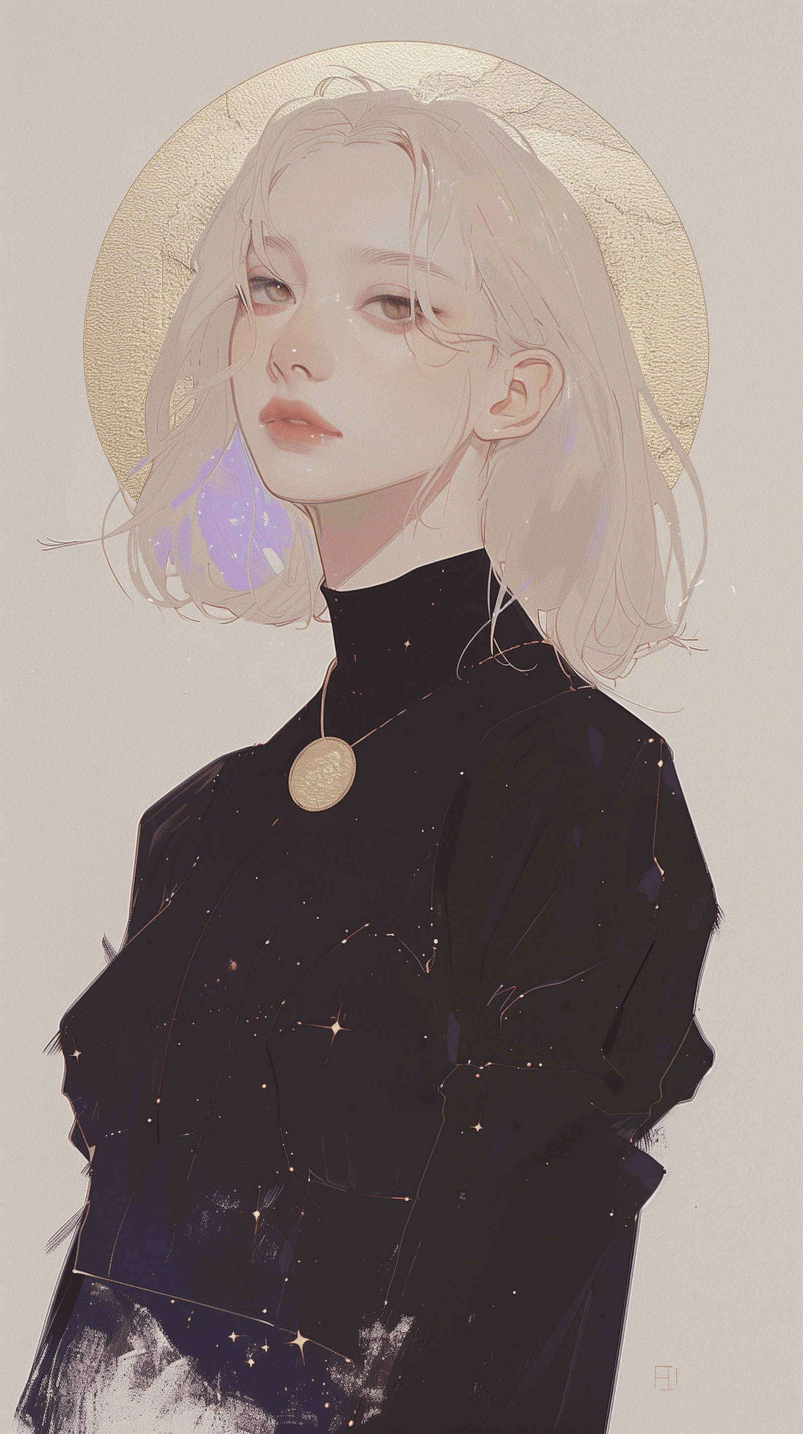 AI generated: an elegant girl, body whit bioluminescence, glowing, colored hair, beautiful eyes, toned figure, dyn...