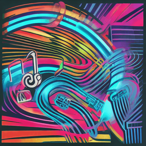 AI generated: 80s music artwork featuring a saxophone
