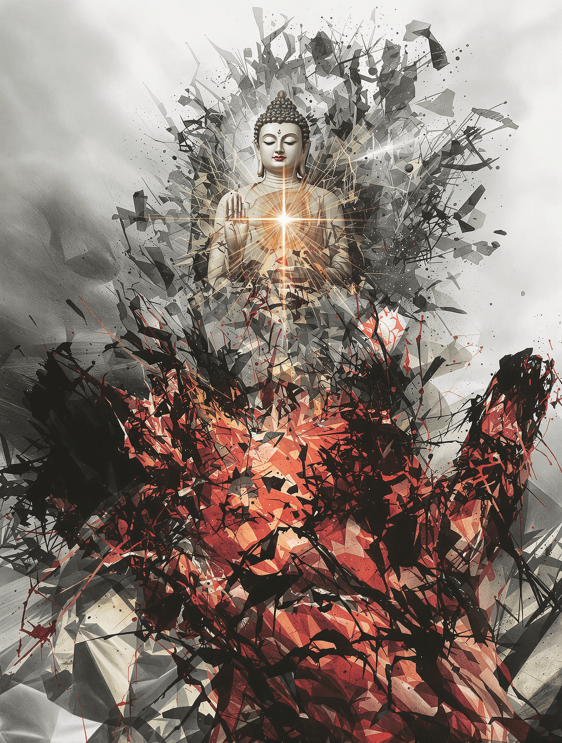 AI generated: Create an abstract, surreal, dystopian disturbing image showing the fear of nightmares returning. In...