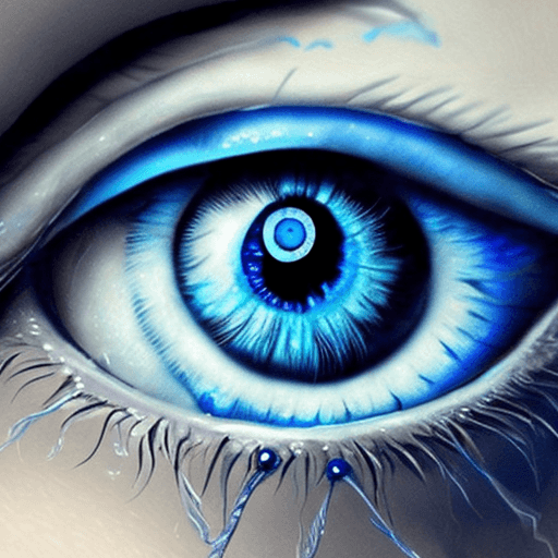 AI generated: bright blue eyeball iris, deep eyes like ocean, intricate elegant detailed eyes coherent eyes highly...