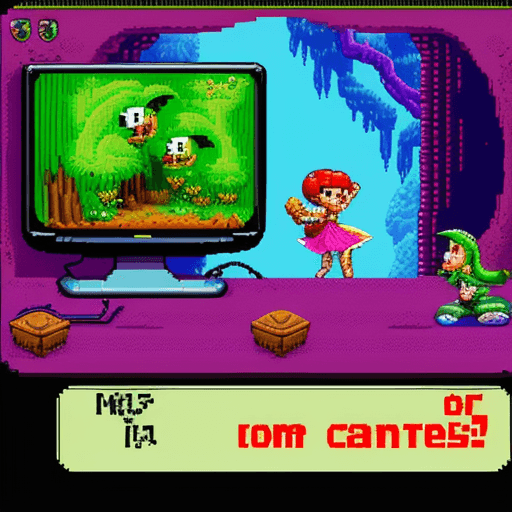 AI generated: amiga 500, monitor, game giana sisters