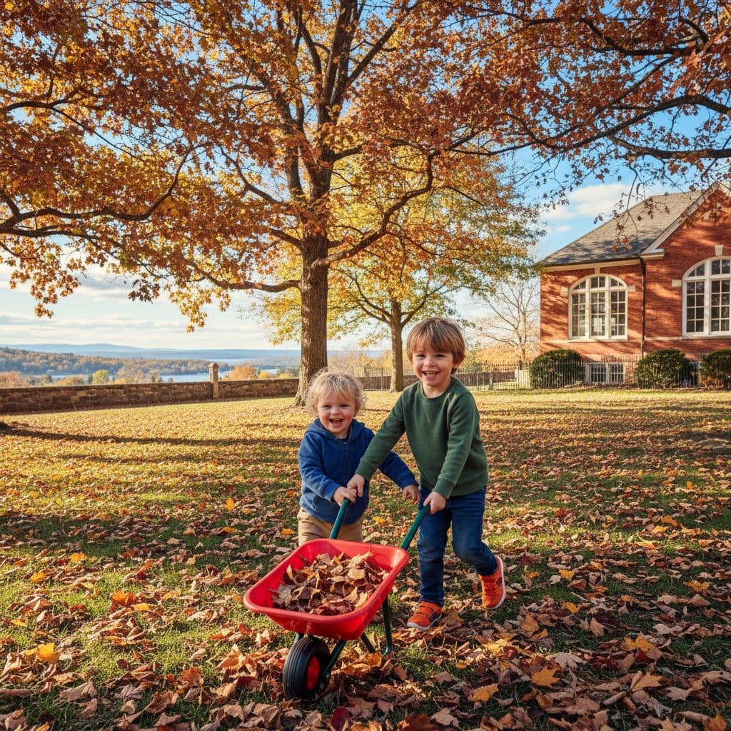 AI generated: créé moi une image de 2 jeunes garcons de 3 et 5 ans , le plus jeune est blond et le plus agé chatai...