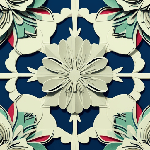 AI generated: flowers paper cut 3d, vibrant colours, seamless pattern