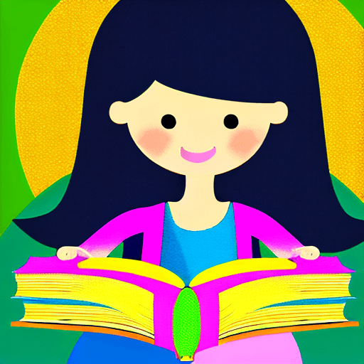 AI generated: little girl read book, book illustration, 