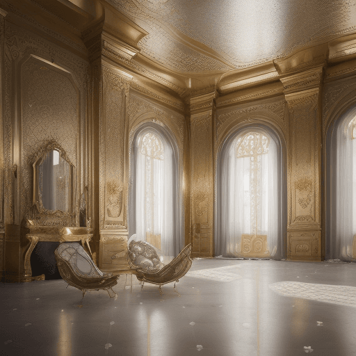 AI generated: High Resolution Photography Interior Design, GPG Dreamy Metallic, Gold Texture G, Silver Texture P, ...