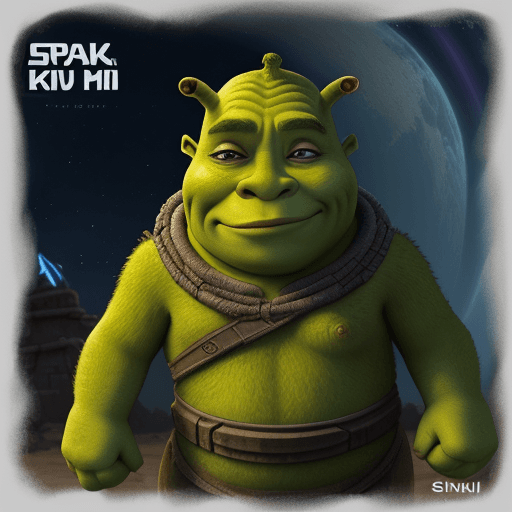 AI generated: sprav mi scifi obal na knihu shrek
