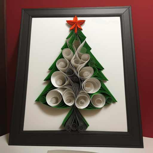 AI generated: paper quilling, paper cut art, paper illustration, Christmas tree, very detailed, 8k --v 4